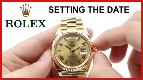 rolex watch how to set time|rolex setting date and time.